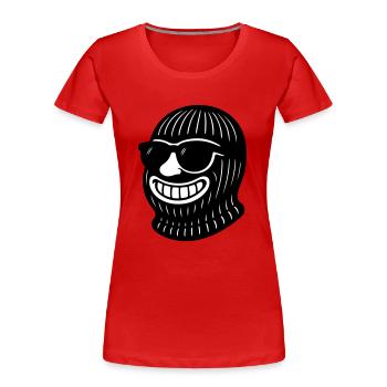 Bandit Gangster Skimaske - Frauen Premium Bio T-Shirt - Rot - Vorne - Mia (176cm)