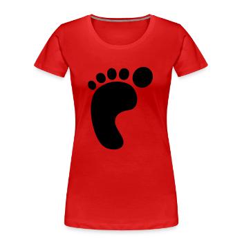 Left Foot Print - Frauen Premium Bio T-Shirt - Rot - Vorne - Mia (176cm)
