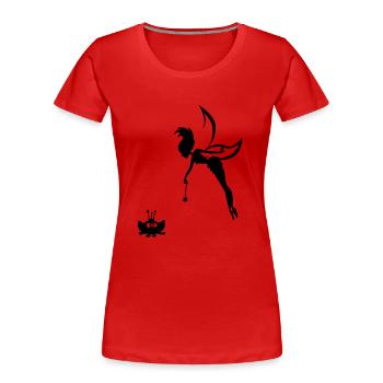 ein Wunsch frei - Frauen Premium Bio T-Shirt - Rot - Vorne - Mia (176cm)