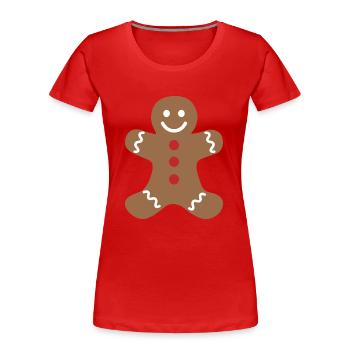Gingerbread man - Women's Premium Organic T-Shirt - red - Front - Mia (176cm)