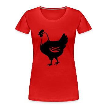 Huhn - Henne - Frauen Premium Bio T-Shirt - Rot - Vorne - Mia (176cm)