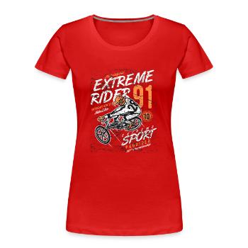 Extreme Rider - Women's Premium Organic T-Shirt - red - Front - Mia (176cm)