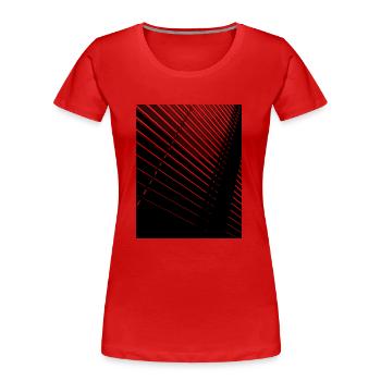 Stripes black transparent - Women's Premium Organic T-Shirt - red - Front - Mia (176cm)