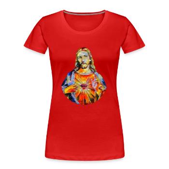 Painting Jesus Christ * Painting Jesus Christ - Women's Premium Organic T-Shirt - red - Front - Mia (176cm)