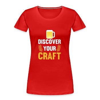 Découvrez votre bière artisanale t-shirt, chemise drôle de bière - T-shirt bio Premium Femme - rouge - Devant - Mia (176cm)