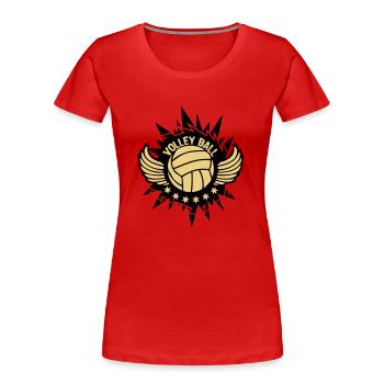 volleyball ballon logo aille assos tampon1 - T-shirt bio Premium Femme - rouge - Devant - Mia (176cm)