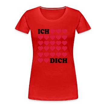 Ich liebe Dich - Frauen Premium Bio T-Shirt - Rot - Vorne - Mia (176cm)
