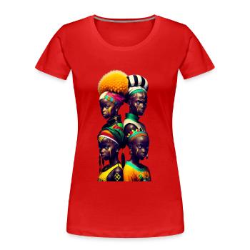 Afrikanische Gesichter - Frauen Premium Bio T-Shirt - Rot - Vorne - Mia (176cm)