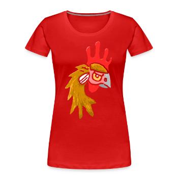 Huhn - Frauen Premium Bio T-Shirt - Rot - Vorne - Mia (176cm)