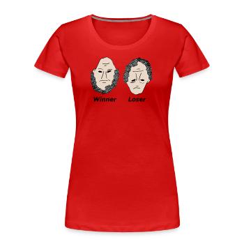 Winner Loser black - Frauen Premium Bio T-Shirt - Rot - Vorne - Mia (176cm)