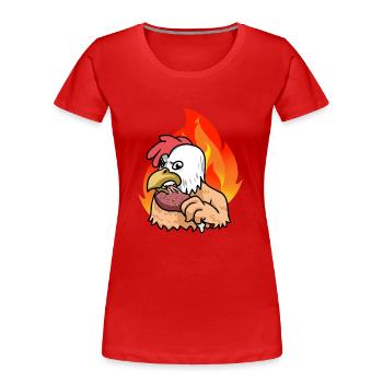 Hühner Grill Fast Food - Frauen Premium Bio T-Shirt - Rot - Vorne - Mia (176cm)