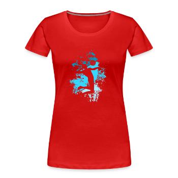 Vintage Volleyball Volleyballer - Frauen Premium Bio T-Shirt - Rot - Vorne - Mia (176cm)