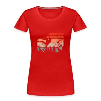 Bloc rétro escalade rocher - T-shirt bio Premium Femme - rouge - Devant - Mia (176cm)