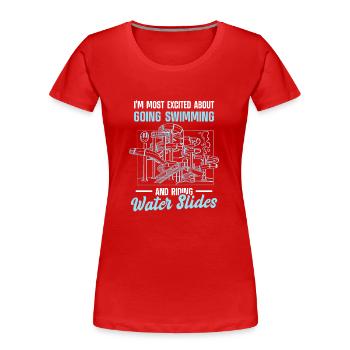 Waterslide Swimming pool Outdoor pool Slides - Women's Premium Organic T-Shirt - red - Front - Mia (176cm)