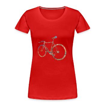 Road bike - map shirt - Women's Premium Organic T-Shirt - red - Front - Mia (176cm)