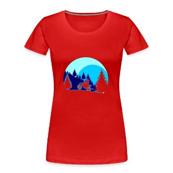 Moto Mottoradfahrer Cadeau Motocyclisme - T-shirt bio Premium Femme - rouge - Devant - Mia (176cm)