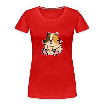 Hamster Animaux Animaux Enfants Tout-petit Bébé - T-shirt bio Premium Femme - rouge - Devant - Mia (176cm)