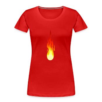 Flamme Feuer feurig Brand Feuerwehr Inferno - Frauen Premium Bio T-Shirt - Rot - Vorne - Mia (176cm)
