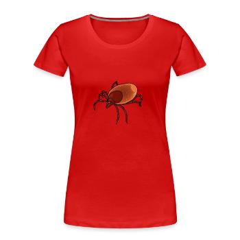 Bloody Tick Bloodsucker Insect Phobia Nature Disgust - Women's Premium Organic T-Shirt - red - Front - Mia (176cm)
