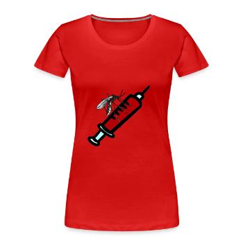 Blood draw mosquito insect bloodsucker syringe bloody - Women's Premium Organic T-Shirt - red - Front - Mia (176cm)