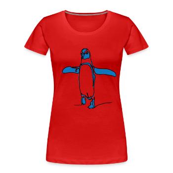 Penguline blau - Frauen Premium Bio T-Shirt - Rot - Vorne - Mia (176cm)