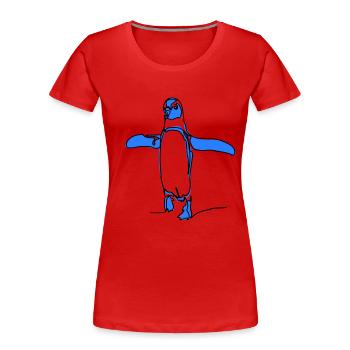 Penguline - Frauen Premium Bio T-Shirt - Rot - Vorne - Mia (176cm)