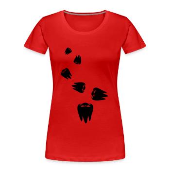 Tooth icon symbol - Women's Premium Organic T-Shirt - red - Front - Mia (176cm)
