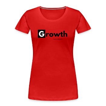 Growth is a mindset - Women's Premium Organic T-Shirt - red - Front - Mia (176cm)