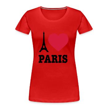 I Love Paris - Frauen Premium Bio T-Shirt - Rot - Vorne - Mia (176cm)