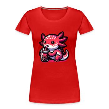 Bubble Tea Axolotl Boba Tea Kawaii Geschenk - Frauen Premium Bio T-Shirt - Rot - Vorne - Mia (176cm)
