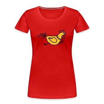 Rennender Hahn - V3 - Frauen Premium Bio T-Shirt - Rot - Vorne - Mia (176cm)