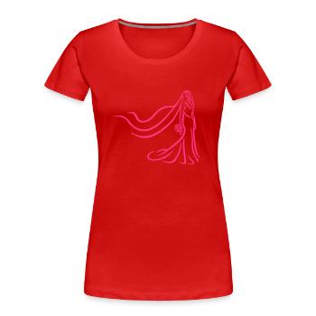 Braut - Frauen Premium Bio T-Shirt - Rot - Vorne - Mia (176cm)