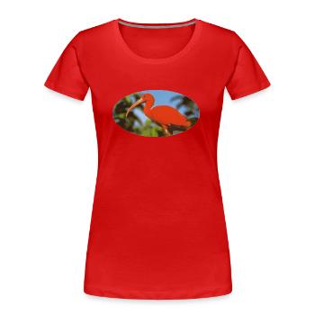 ibis 1 Red Flamingo Amazonia - Frauen Premium Bio T-Shirt - Rot - Vorne - Mia (176cm)