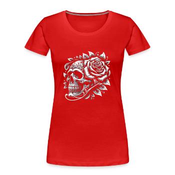 Contraste éternel - T-shirt bio Premium Femme - rouge - Devant - Mia (176cm)