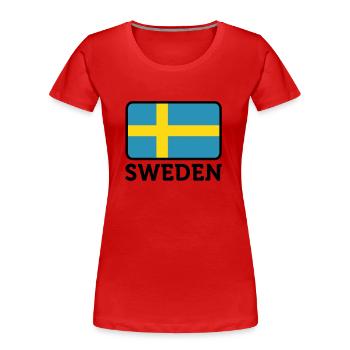 Drapeau national de la Suède - T-shirt bio Premium Femme - rouge - Devant - Mia (176cm)