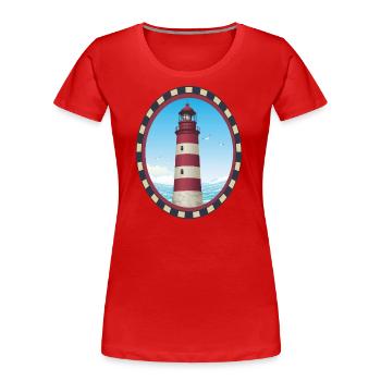 Lighthouse Gift - Lighthouse - Women's Premium Organic T-Shirt - red - Front - Mia (176cm)