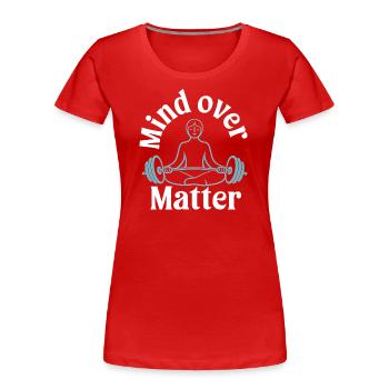 Fitness & Meditation Design - Frauen Premium Bio T-Shirt - Rot - Vorne - Mia (176cm)