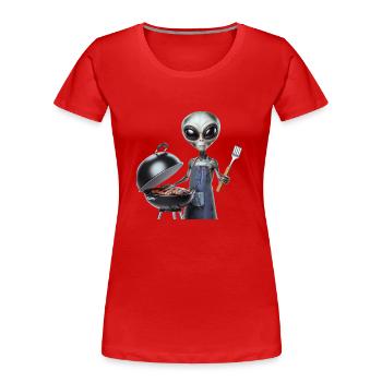 Alien Koch - T-shirt bio Premium Femme - rouge - Devant - Mia (176cm)