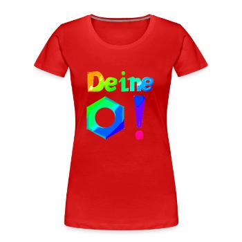 Deine Mutter! | Lustiger Spruch | Beleidigung - Frauen Premium Bio T-Shirt - Rot - Vorne - Mia (176cm)