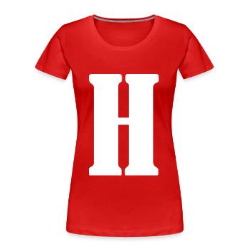 H - Frauen Premium Bio T-Shirt - Rot - Vorne - Mia (176cm)