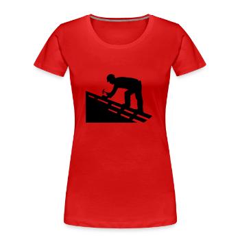 Couvreur - T-shirt bio Premium Femme - rouge - Devant - Mia (176cm)
