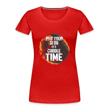 Jiu Jitsu Selbstverteidigung - Frauen Premium Bio T-Shirt - Rot - Vorne - Mia (176cm)