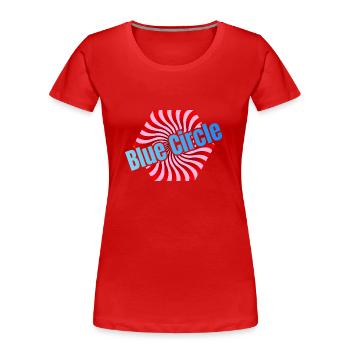 Bonbons hexagonaux sucrés - T-shirt bio Premium Femme - rouge - Devant - Mia (176cm)