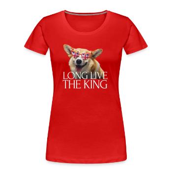 Britischer König Krönung Charles England Flagge - Frauen Premium Bio T-Shirt - Rot - Vorne - Mia (176cm)