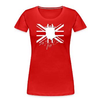 Britischer König Krönung Charles England Flagge - Frauen Premium Bio T-Shirt - Rot - Vorne - Mia (176cm)