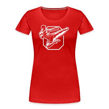 Kickboxen - Frauen Premium Bio T-Shirt - Rot - Vorne - Mia (176cm)