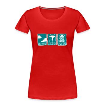 himmel, arsch und zwirn - Frauen Premium Bio T-Shirt - Rot - Vorne - Mia (176cm)