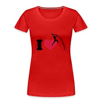 Stabhochsprung - Frauen Premium Bio T-Shirt - Rot - Vorne - Mia (176cm)