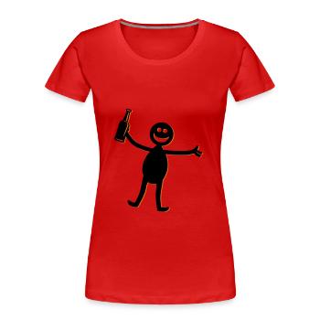 Silhouette de fête de la bière - T-shirt bio Premium Femme - rouge - Devant - Mia (176cm)