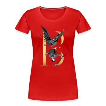 Batman 80 Ans et Joker - T-shirt bio Premium Femme - rouge - Devant - Mia (176cm)